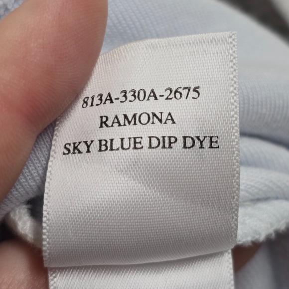 Rails Sweatshirt Womens Medium Terry Cloth Ramona Sky Blue Dip Dye Long Sleeve - Picture 5 of 12